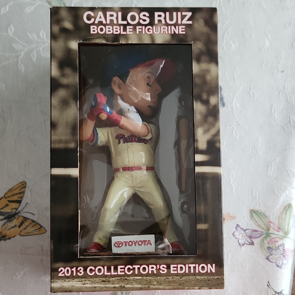 Toy Bobblehead Figurine - Red and Cream